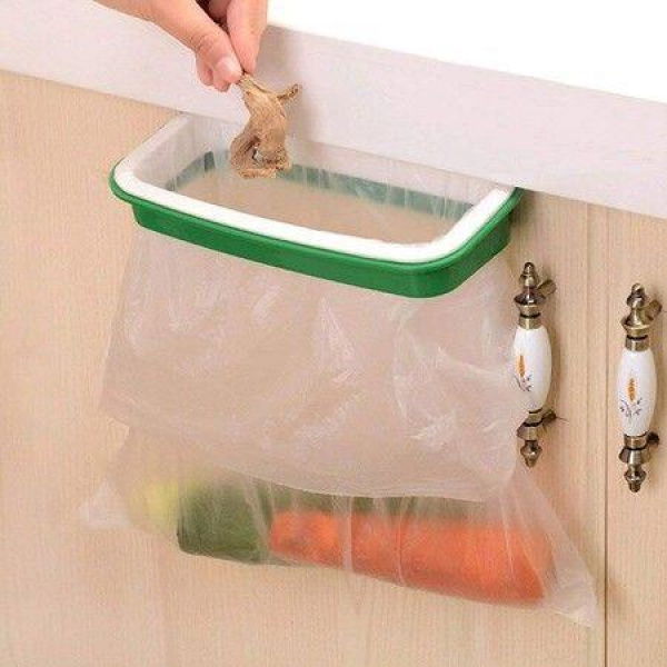 Hanging Garbage Bag Holder For Kitchen Cabinet Green