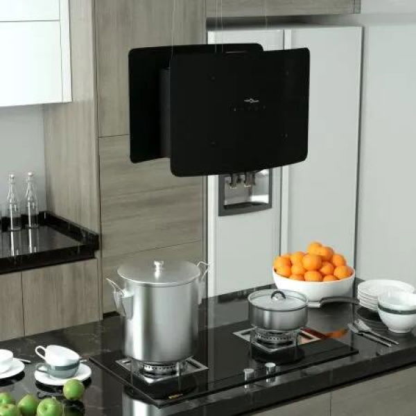 Hanging Island Range Hood Touch Sensor LCD Tempered Glass