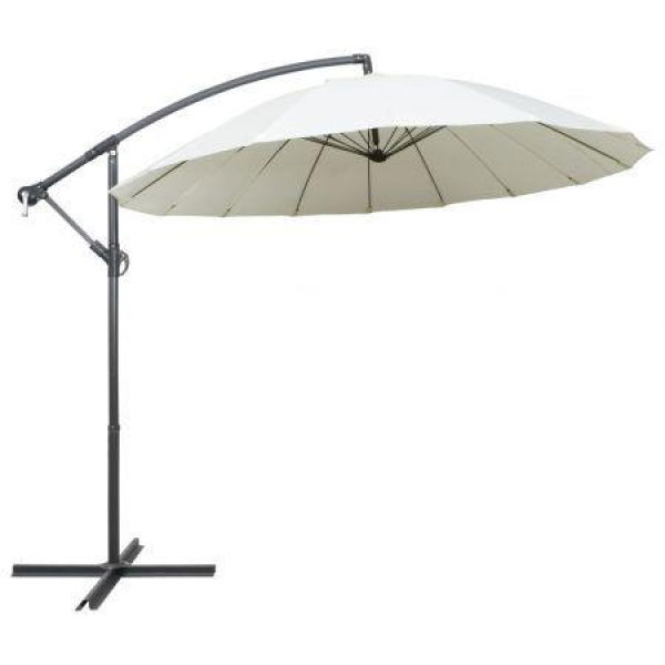 Hanging Parasol White 3 M Aluminium Pole