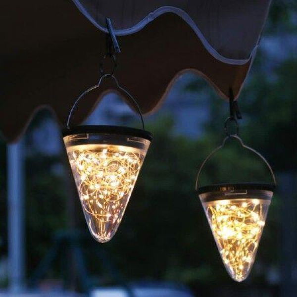 Hanging Solar Lights Outdoor Waterproof 2-Pack Decorative Lanterns Table Lamp With 50 LEDs Solar Tree Lights For Outside Decoration