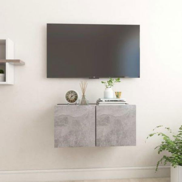 Hanging TV Cabinet Concrete Grey 60x30x30 Cm