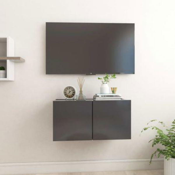 Hanging TV Cabinet Grey 60x30x30 Cm