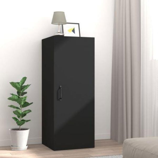 Hanging Wall Cabinet Black 34.5x34x90 Cm Engineered Wood.