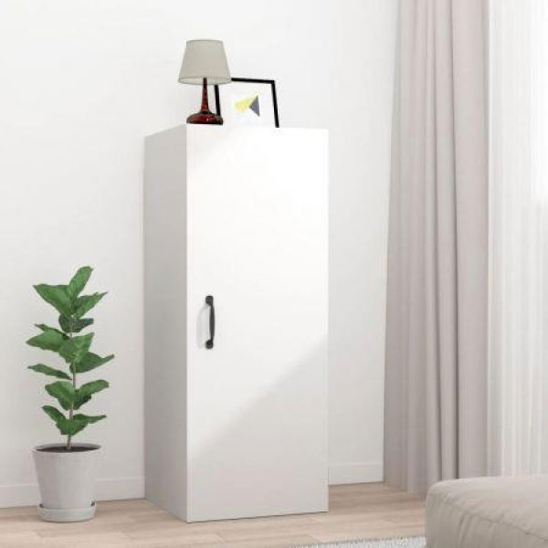 Hanging Wall Cabinet White 34.5x34x90 Cm Engineered Wood.