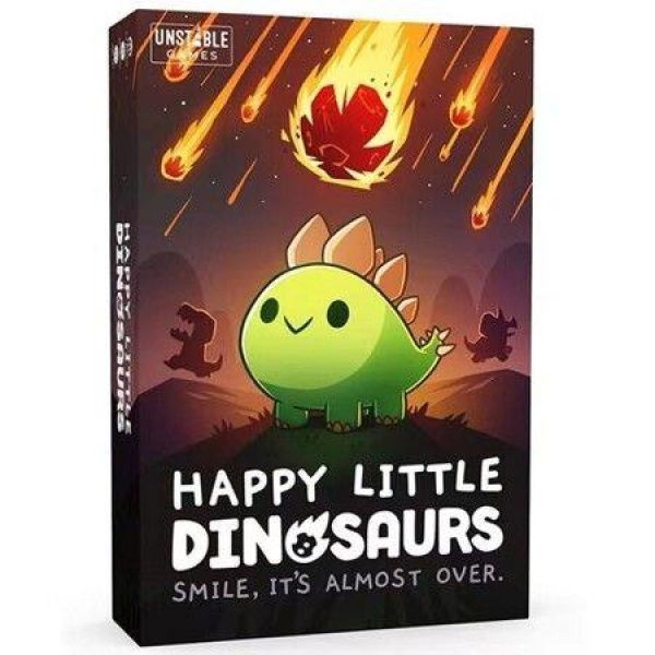 Happy Little Dinosaurs Base Game Cute card game for kids, teens adults Dodge lifes disasters and survive the apocalypse! 2-4 players ages 8+ Great for game night