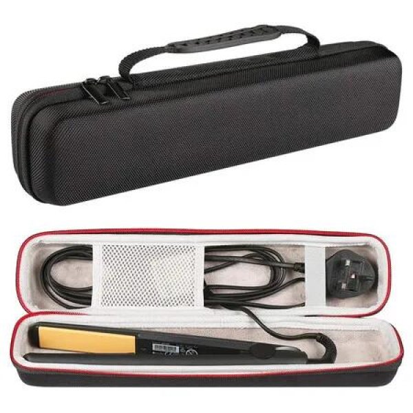 Hard Travel Case for Classic Hair Straightener, Curler, Hair Straightener, EVA Case for Vacation (Accessories Not Included, Black),1 Pack