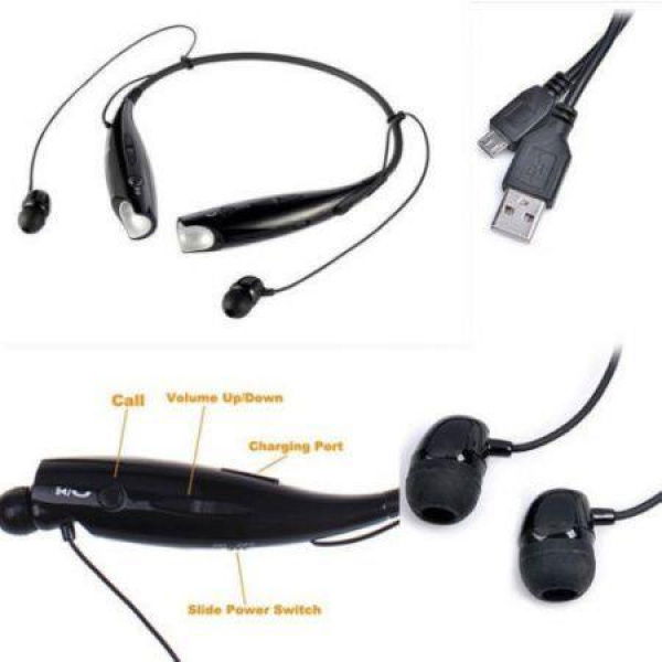 HBS 700 Wireless Bluetooth Universal Sports Stereo Earphone Headset - Black