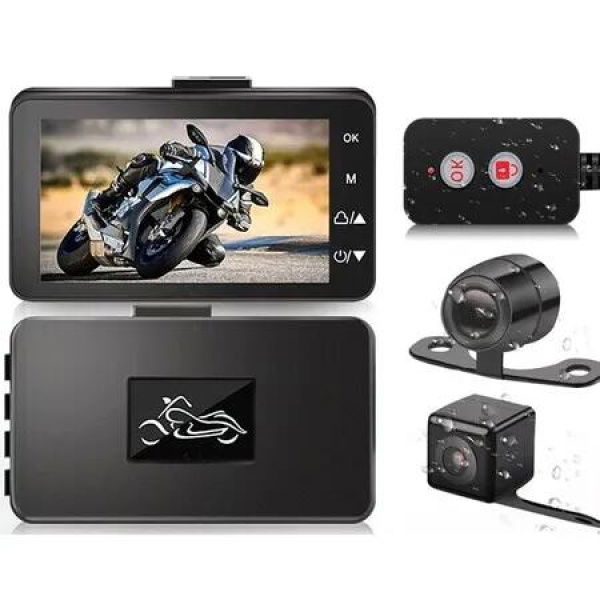 HD 1080P Waterproof Motorcycle Camera - Wide Angle Night Vision for Front and Rear Recording