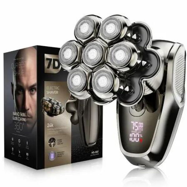 Head Shaver 7D Bald Men Detachable LED Display Wet Dry IPX7 Waterproof Shaving Trimming Grooming Accessories