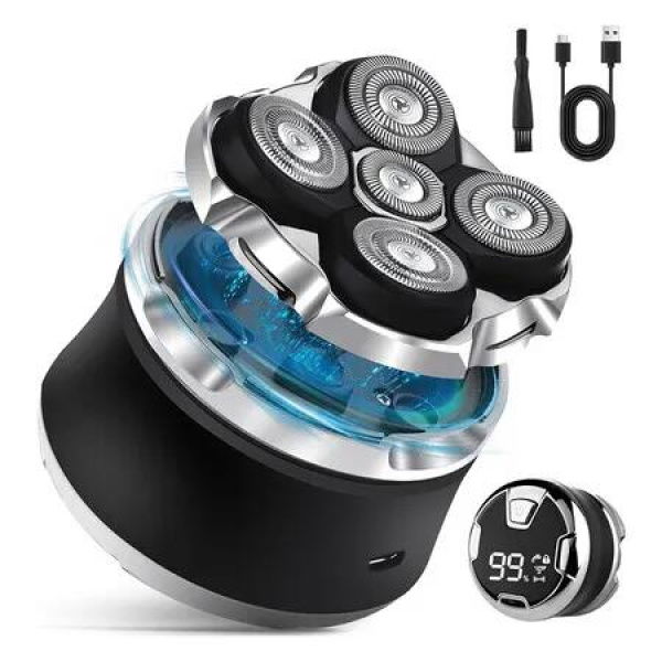 Head Shavers for Bald Men, 5D Rechargeable Electric Razor, Wet Dry Shaving LED Display, Rotary Shaver Gift for Son Boyfriend Birthday