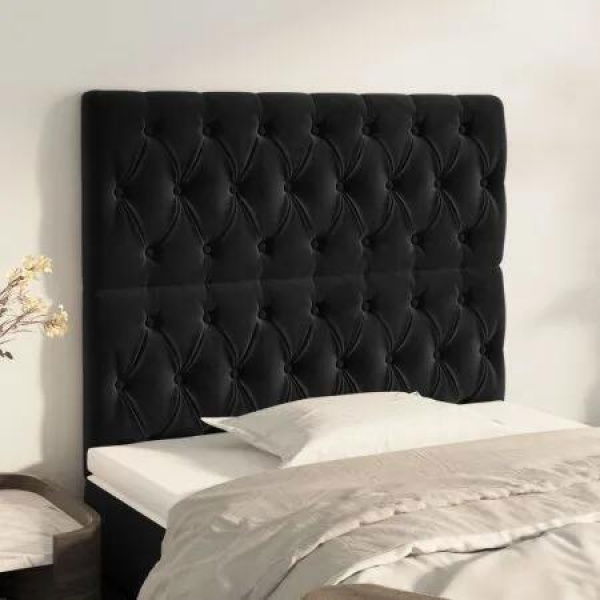 Headboards 2 pcs Black 100 cm Velvet