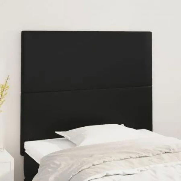 Headboards 2 pcs Black 100x5x78/88 cm Faux Leather