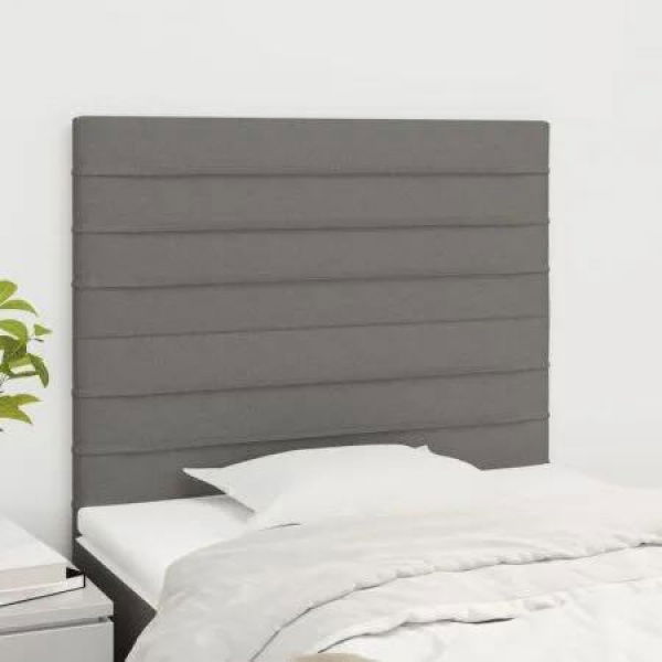 Headboards 2 pcs Dark Grey 100x5x78/88 cm Fabric