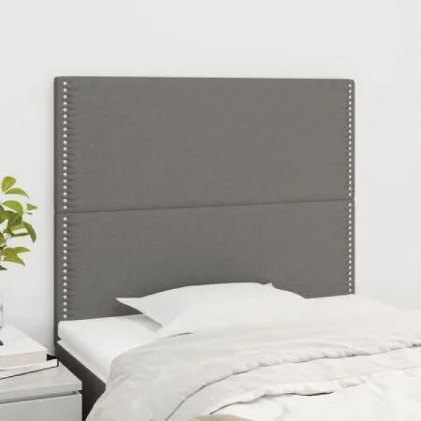 Headboards 2 pcs Dark Grey 80 cm Fabric