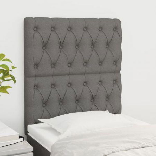 Headboards 2 Pcs Dark Grey 80x70x78/88 Cm Fabric.