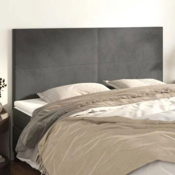 Headboards 4 pcs Dark Grey 100 cm Velvet