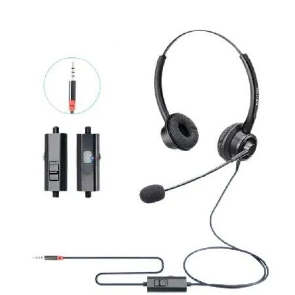 Headset For Mobile Phone with Volume Control Mute Call Center Ultra Comfortable Customer Service Earphone Noise Cancelling Headsets Headphones Microphone