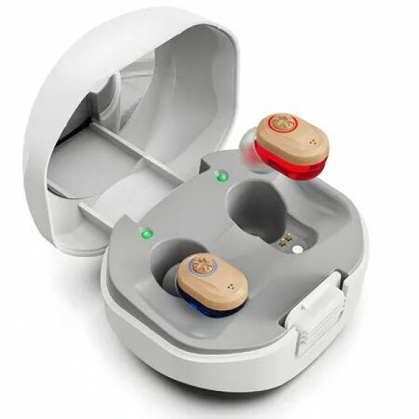 Hearing Aids for Seniors, Invisible Hearing Amplifiers with Noise Cancelling, Rechargeable Hearing Aids for Hearing Loss Seniors