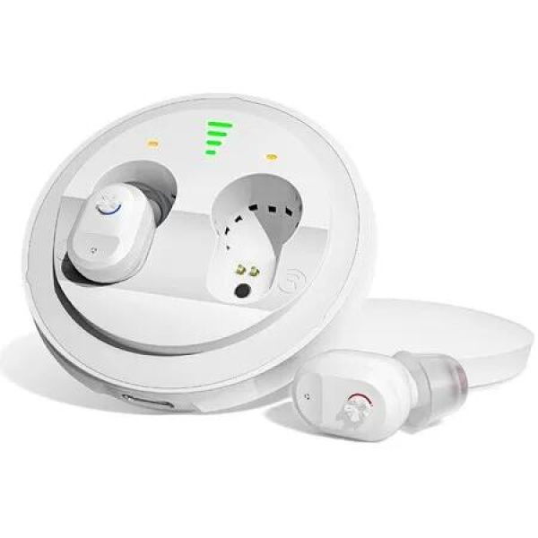 Hearing Aids,Sensley Autiphon Rechargeable Digital Hearing Aids for Seniors with Noise Cancelling,Patented Design for Easy Operation,White