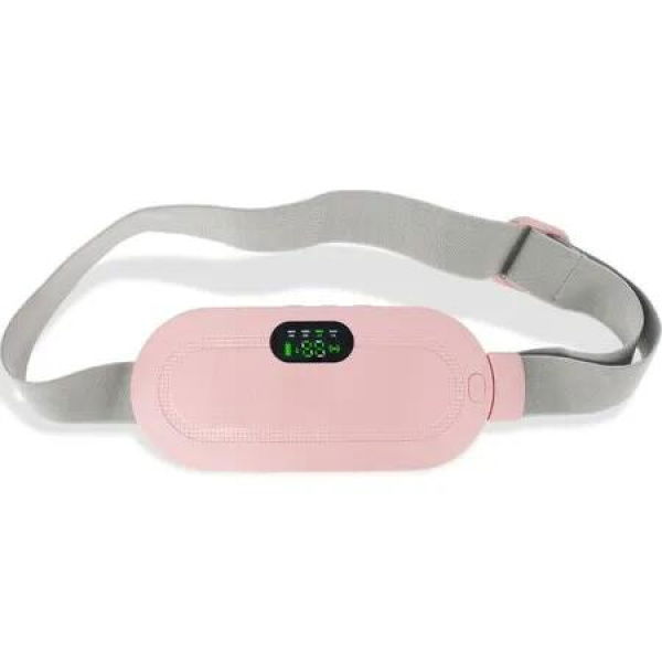 Heat Belt Specifically Tailored for Menstrual Cramps with Vibration Massage and Adjustable Heat for Relief Pink