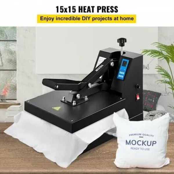 Heat Press 15X15 Inch Heat Press Machine Industrial Quality Power T Shirt Heat Press Sublimation Machine Clamshell Heat Press Machine for T Shirts