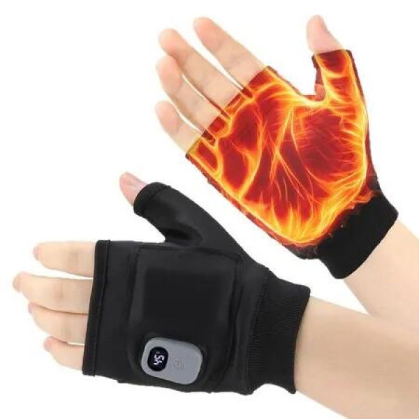 Heated Gloves, Electric Heating Gloves with Digital Display and 3-Temp Smart Thermostatic Hand Warmers, Hand Warmer Glove for Outdoor Work Cycling Skiing