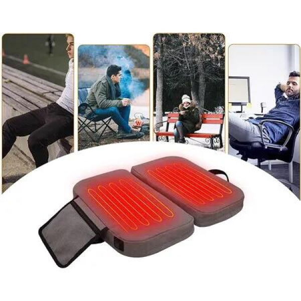 Heated Seat Cushion, Foldable Heated Stadium Cushion for Bleacher, 3 Level Heat Setting, Heated Seat Pad for Camping Stadium Office (Gray)