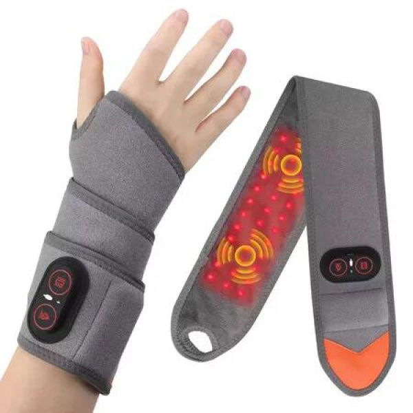Heated Wrist Wrap Massager Cordless Hands Heating Pad with 3 Heat,Vibration Levels,Rechargeable for Arm Neck Calf