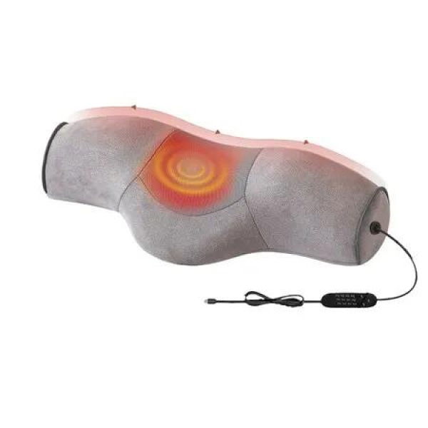Heating Vibration EMS TENS 3 in 1 Memory Foam Neck Cervical Stretch Neck PillowWashable Christmas Birthday Gift COL Gray