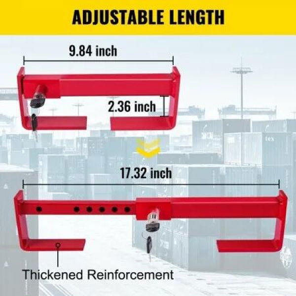 Heavy Duty Cargo Door Lock Shipping Container Lock with 2 Keys 9.84'-17.32' Locking Distance for Semi Trailer Trucks and Containers - Bright Red Powder