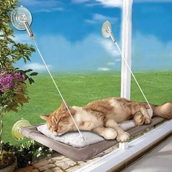 Heavy-Duty Cat Hanging Bed - Window-Mounted Hammock with 26kg Capacity for a Comfy and Sunny Snoozing Spot