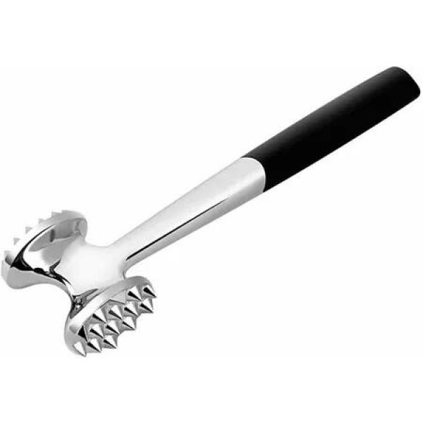 Heavy Duty Double Sided Meat Tenderizer Rust Proof Zinc Alloy Kitchen Hammer Ergonomic Rubber Handle Tenderizing Steak Beef Chicken Pork Kitchen Tools