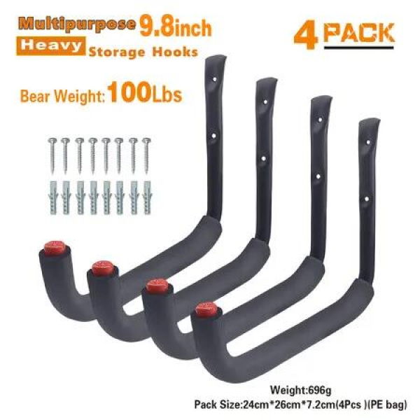 Heavy Duty Garage Storage Hooks Garden Tools Storage Utility Hanger Wall Mount Garage Hooks for Hanging Ladder Bike Chair Kayak Hose