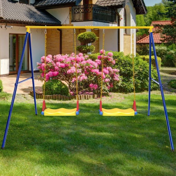 Heavy-Duty Metal Swing Frame With Anti-Slip Footpads (without Swing)