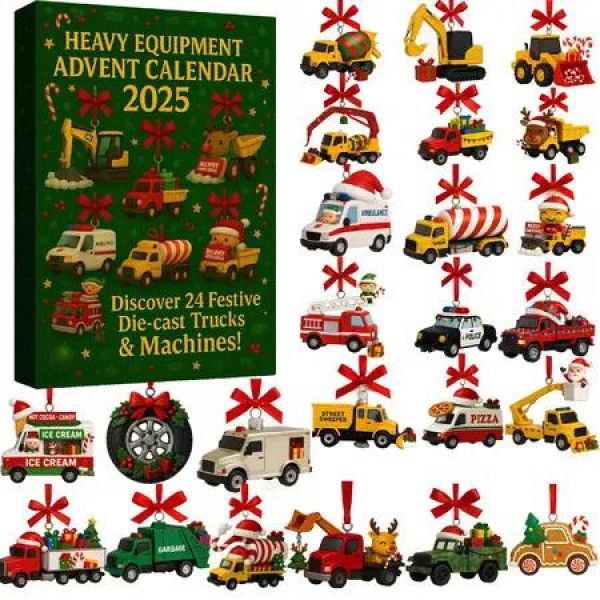 Heavy Equipment Advent Calendar 24-Day Countdown Ideal Christmas Gift for children aged 3 and up