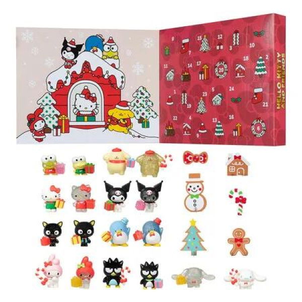 Hello Kitty and Friends Holiday Advent Calendar, 24 Exclusive Items, Seasonal Toys for Kids , Ages 6 Up