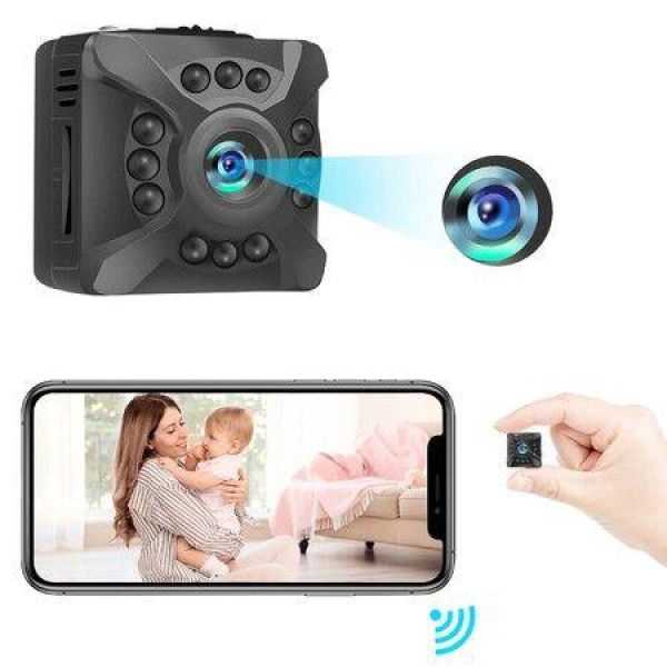 Hidden Spy Camera Mini 1080P Wireless WiFi Camera With Live Video Surveillance With Motion Detection Night Vision APP Control For Indoor Outdoor Car Nanny Cam