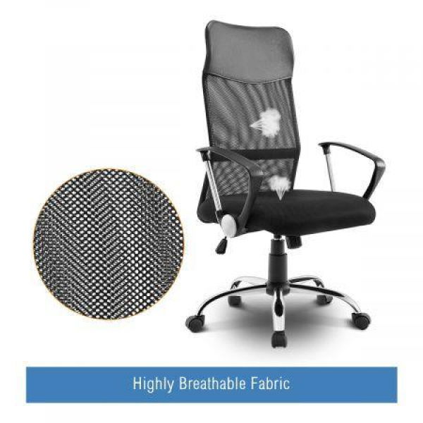 High-back Breathable Mesh Computer Executive Office Chair With Comfortable PU Headrest.