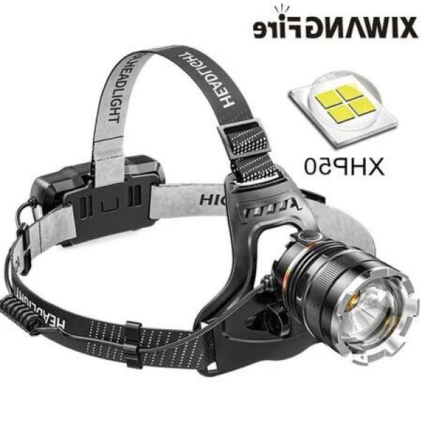 High-Powered XHP50 Zoom Sensor Headlamp - Super Bright, Rechargeable Outdoor Light for Hiking, Camping, and More