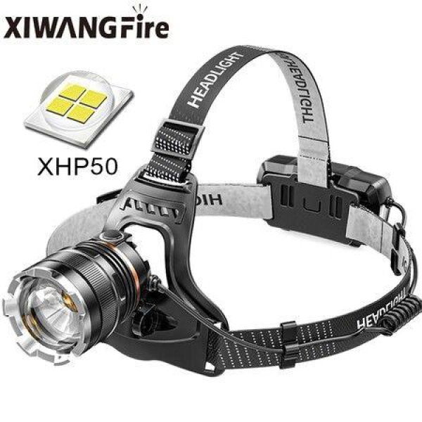 High Powerful Zoom Sensor Headlamp XHP50 Super Bright Outdoor Headlight Torch Flashlight USB Rechargeable Light