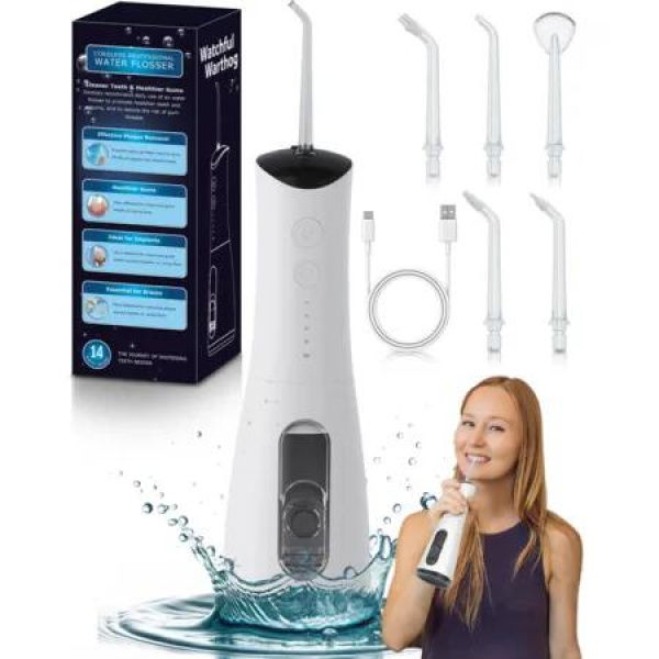 High-Pressure Water Dental Flosser 300ml Reservoir Portable Teeth Gum Cleaning 4 Modes