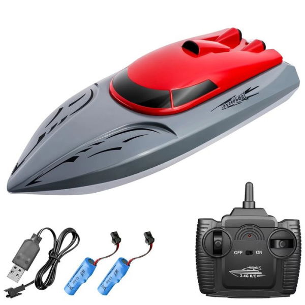 High-Speed Remote Control Boat For Pools And Lakes 2.4GHz Fast Electric Racing Boat Gift For Adults And Kids (Red)