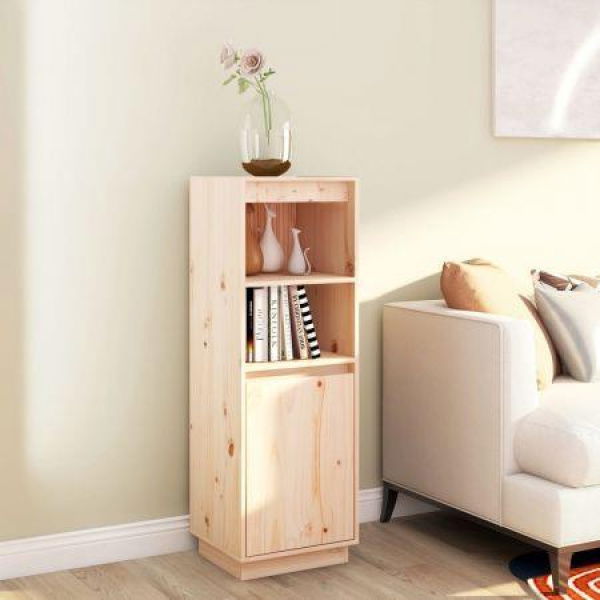 Highboard 37x34x110 Cm Solid Wood Pine