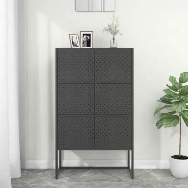 Highboard Anthracite 80x35x135 cm Steel