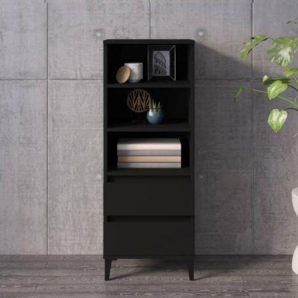 Highboard Black 40x36x110 Cm Engineered Wood