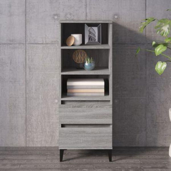 Highboard Grey Sonoma 40x36x110 Cm Engineered Wood