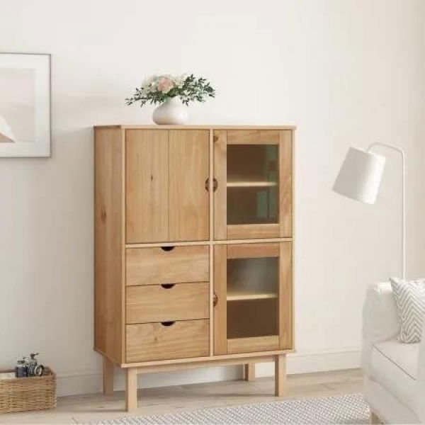 Highboard OTTA 85x43x125 cm Solid Wood Pine