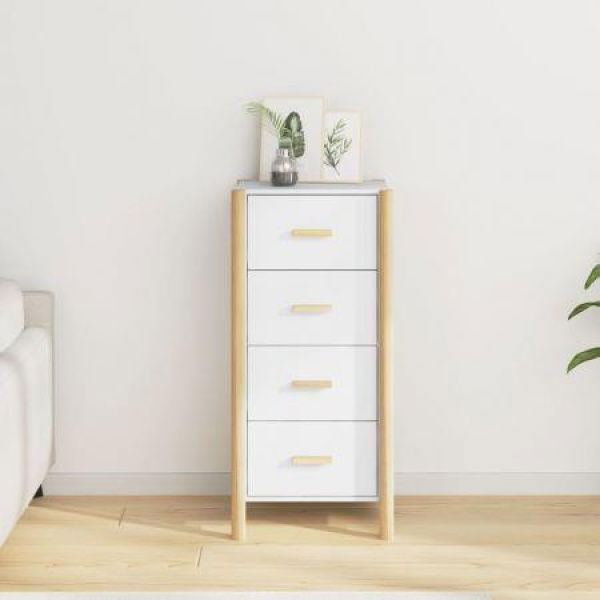 Highboard White 42x38x90 Cm Engineered Wood