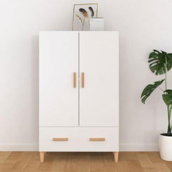 Highboard White 70x31x115 Cm Engineered Wood