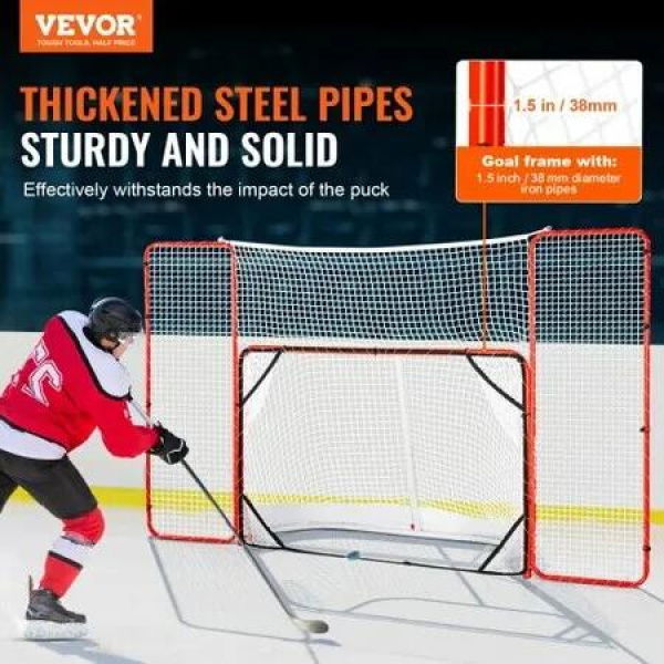 Hockey Goal with Backstop and Targets Street Outdoor Steel Hockey Net 72'